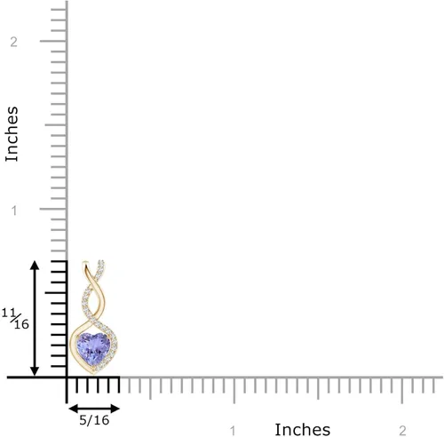 Miniatura 3 de Angara Natural Tanzanite Infinity Heart Pendant Necklace in Silver14K Solid GoldPlatinum for Women Jewelry Gift for Her