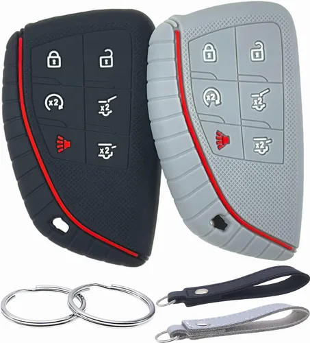 Miniatura 7 de REPROTECTING Funda de goma de silicona para llavero compatible con (6 botones) 2021 2022 2023 Chevrolet Suburban Tahoe GMC Yukon GM-13541565