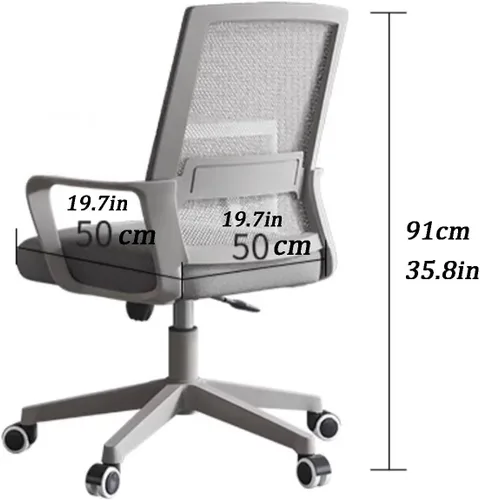 Miniatura 2 de Silla de escritorio de oficina para computadora, silla ergonómica de malla para juegos, silla de respaldo medio con cómodo soporte lumbar, altura