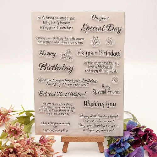 Miniatura 8 de Sellos transparentes de mariposas con sentimientos, diseño de palabras de felicitación de mariposa, sellos transparentes para decoración de tarjetas