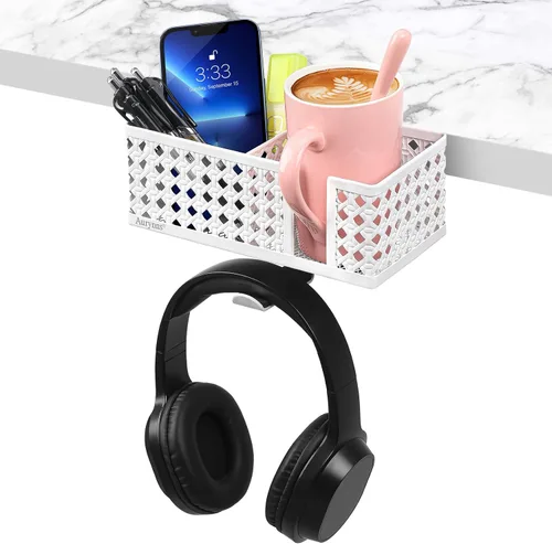 Miniatura 7 de Soporte para tazas de escritorio, gancho con clip, soporte para bolígrafo, organizador de escritorio, soporte para lápices, soporte para teléfono