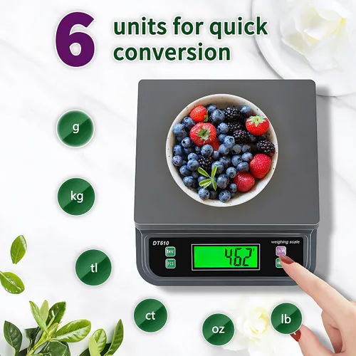 Miniatura 3 de Báscula digital grande de cocina de 66 lb 30 kg, báscula de alimentos para hornear, cocinar, pan, carne con función de tara y cuenta preparatoria