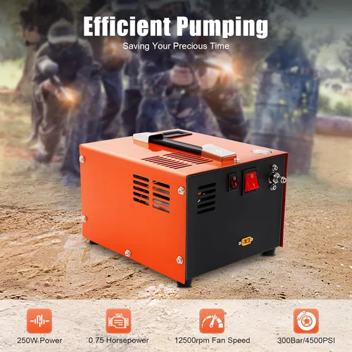 Miniatura 3 de Compresor de aire PCP de 4500PSI 30Mpa, 110V AC portátil de alta presión PCP Airgun compresor bomba de inflado sin aceite y agua Paintball tanque