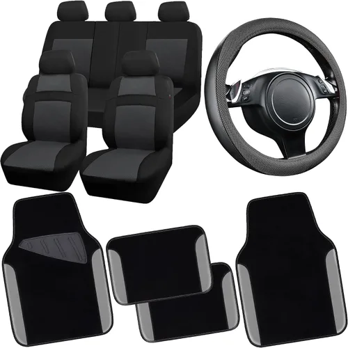 Miniatura 11 de CAR PASS Alfombrilla impermeable para automóvil, alfombrillas universales para automóvil con almohadilla para el talón del conductor, alfombra