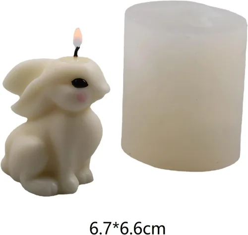 Miniatura 4 de Molde de resina de conejo de Pascua, moldes de silicona de fundición de resina para decoración del hogar y fabricación de velas, molde en espiral