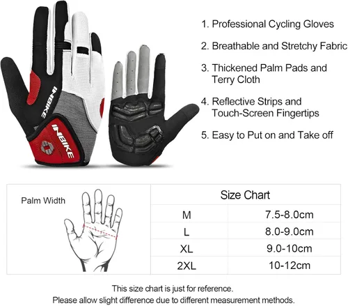 Miniatura 7 de INBIKE Guantes de bicicleta con pantalla táctil, guantes de bicicleta de montaña acolchados de gel para hombre