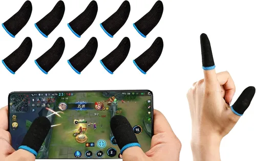 GENDA PUBG - Fundas para dedos de teléfono móvil para juegos, funda transpirable antisudor para juegos, fundas para pulgares, guantes para dedos Azul