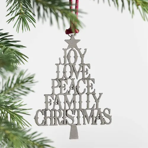 Miniatura 5 de Adorno para árbol de Navidad de metal de peltre sólido 2025, decoraciones colgantes para fiestas, hogar, vacaciones, decoración de Navidad
