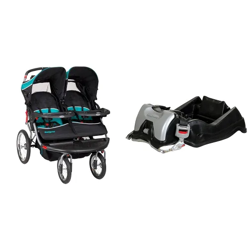 Baby Trend Navigator - Cochecito doble para correr, Tropic & EZ Flec Loc 32, base de asiento de automóvil infantil, color negro
