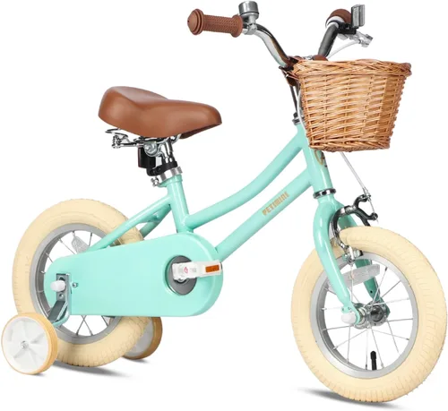Miniatura 15 de Petimini Vintage Kids Bike for Girls, 12–20 Inch Classic Bicycle with Wicker Basket & Bell, High Tensile Steel Frame, Training Wheels (12–18”), 85%