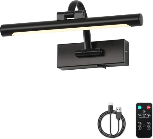 Miniatura 13 de DESOOP - Luces inalámbricas recargables para cuadros, iluminación de galería, luz de marco de fotos con batería, control remoto y temporizador, luz