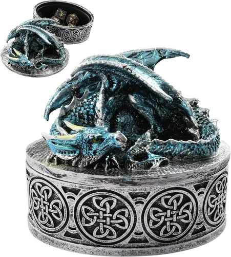 Caja de almacenamiento única de regalo de dados DND con patrón de dragón, gran caja de regalo DND, juegos de mesa MTG de mazmorras y dragones,