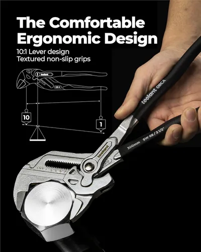 Miniatura 6 de toolant Llave de alicates cromados de 5 pulgadas, llave ajustable CR-V con revestimiento antioxidante, mandíbulas paralelas lisas, agarre