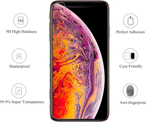 Miniatura 3 de Ailun - Protector de pantalla Apple iPhone 11 Pro/iPhone Xs/iPhone X, pantalla de 5.8 pulgadas, vidrio templado 2.5D, para la mayoría de las fundas