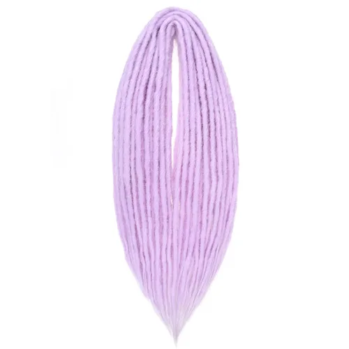 Miniatura 29 de Leeven Extensiones de rastas grises de 40 hebras de 18 pulgadas con terminación única hechas a mano, extensiones de rastas suaves de 0.6 cm