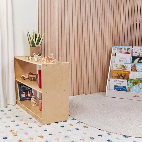 Miniatura 11 de ECR4Kids Gabinete de almacenamiento móvil de isla con 2 estantes, Muebles para aulas, Lavado gris
