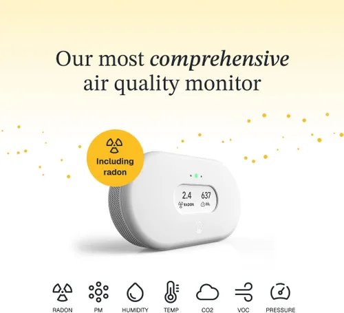 Miniatura 4 de Airthings 2960 View Plus - Monitor de calidad del aire y radón alimentado por batería (PM, CO2, VOC, humedad, temperatura, presión)
