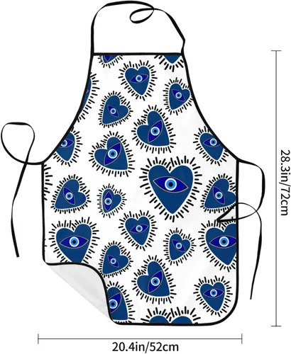Miniatura 4 de Delantal de mal de ojo del diablo, divertido delantal de cocina para mujeres y hombres, delantal con babero para barbacoa, hornear, manualidades