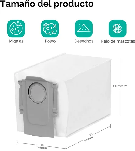 Miniatura 3 de roborock Paquete de 6 bolsas de polvo desechables para la serie QRevo S8MaxVUltra, S8MaxUltra, QrevoMaxV, QrevoPro, Qrevo Curv CurvX, QrevoCurvS5X