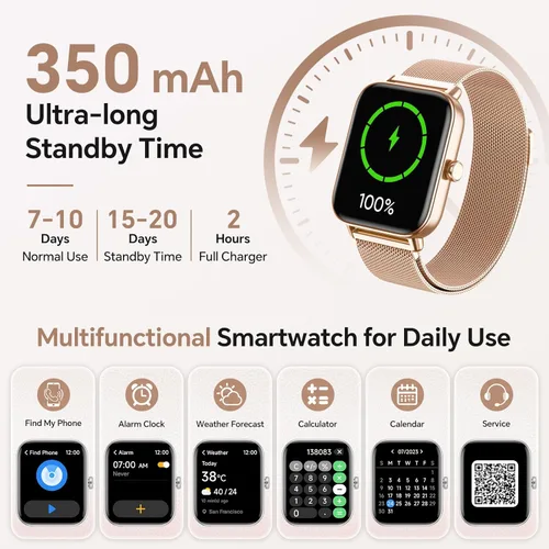 Miniatura 7 de Smart Watches for Women, 1.85" HD Alexa Built-in Smart Watch for Android Phones & iPhones, Health Tracker with Heart Rate/Blood Oxygen/Sleep