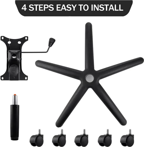 Miniatura 6 de Topdeep Repuesto de base de silla giratoria de 28 pulgadas, base de silla de oficina, base de repuesto de silla de juegos resistente de 350 libras