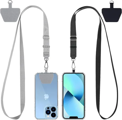 Miniatura 21 de CACOE Cordón para Teléfono 2 Piezas Correa Ajustable para el Cuello, 4 Piezas Parches, Cordones para Teléfono de Poliéster Multifuncionales
