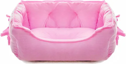 Miniatura 8 de Linda Cama de Princesa para Perros Rosa, Cama para Cachorros para Perros Pequeños, Sofá Transpirable para Gatos, Cojín para Mascotas con Lazo, Nido