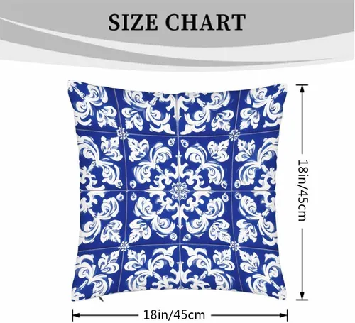 Miniatura 4 de Fundas de almohada, patrón étnico azul, fundas de almohada para dormitorio, sala de estar, paquete de 2