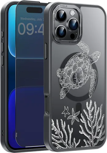 Miniatura 34 de Goodon Funda para iPhone 17 Pro con protector de pantalla de privacidad, compatible con Magsafe, a prueba de golpes, translúcida mate, bonita funda