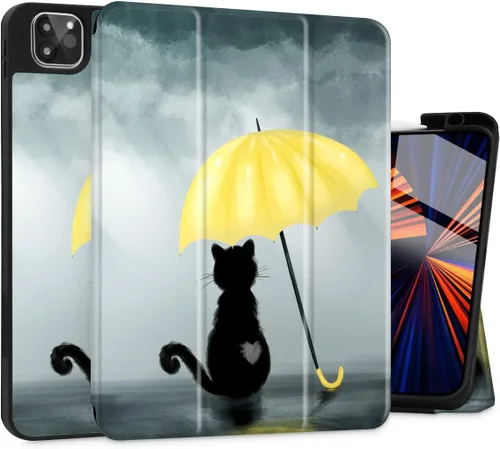 Miniatura 11 de Funda Tuiklol para iPad Pro de 12.9 pulgadas 2022 2021 2020 2018 6th / 5th / 4th / 3rd Gen Built in Pencil Holder Protective Stand Back Cover with