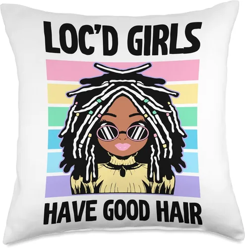 Miniatura 4 de Locs Afro Dreadlocks Love Beauty Hair Loc'd Good Hair Black American African Girl Throw Pillow, 16x16, Multicolor