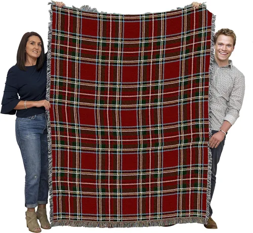 Miniatura 14 de Pure Country Weavers - Manta a cuadros Black Watch Tartan - Tapicería de regalo tejida con patrones, de algodón - Fabricada en Estados Unidos (72x54)