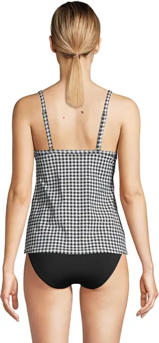Miniatura 4 de Lands' End Traje de baño tankini resistente al cloro para mujer con tirantes ajustables, NegroCuadros blancos, 10