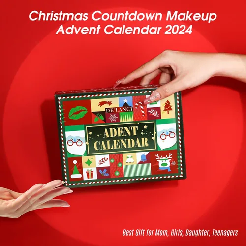 Miniatura 8 de Calendario de Adviento de maquillaje 2026, kit de regalo de maquillaje sorpresa de Navidad de DE'LANCI para mujeres, calendario de cuenta regresiva