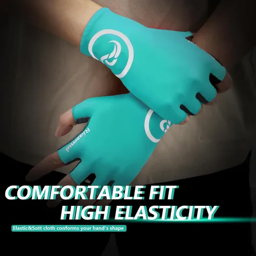 Miniatura 8 de Guantes de ciclismo para hombres y mujeres, guantes de ciclismo sin dedos, antideslizantes, 0.197 in, acolchados, absorben los golpes, transpirables