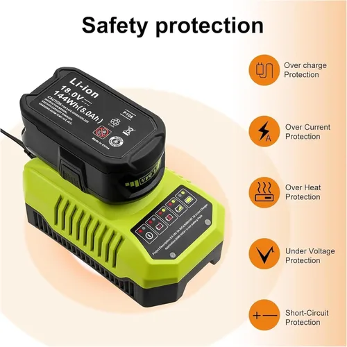 Miniatura 4 de Paquete de 2 baterías de repuesto de 8000 mAh para Ryobi 18 V 8.0 Ah compatible con batería de iones de litio Ryobi de 18 voltios P102 P103 P104