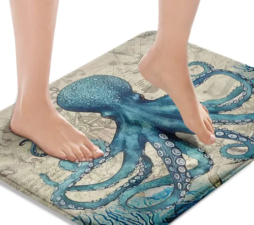 Miniatura 8 de Britimes Tapete de baño de mármol rosa para baño, alfombra de piso lavable, tapetes, alfombra de piso, decoraciones de baño, 16 x 24 pulgadas