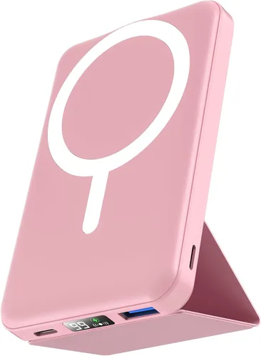 Miniatura 11 de podoru para Magsafe Paquete de baterías, banco de energía magnético plegable de 10000 mAh con cable USB-C, pantalla LED de 22.5 W PD de carga