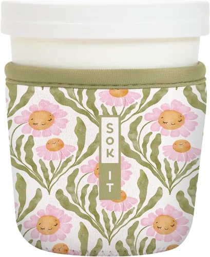 Miniatura 192 de Sok It IceCreamSok - Funda de neopreno aislada (flores abstractas, pintas de helado cónicas)