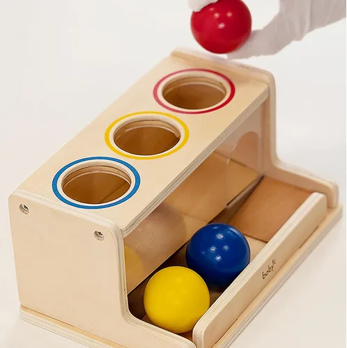 Miniatura 5 de Dailyfunn Montessori Toys - Caja de permanencia para objetos, rastreador de bolas, juguete de empuje para niños y niñas, bebés, niños pequeños