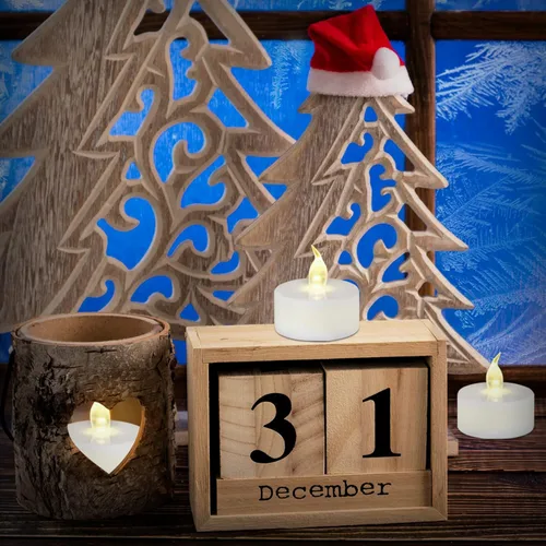 Miniatura 4 de Velas de té LED sin llama: paquete de 24 velas falsas alimentadas por batería, baterías incluidas, sin perfume, para celebración de temporada