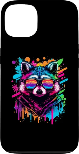 Miniatura 7 de Rainbow Raccoon Sunglasses Vaporwave Synthwave Retrowave Case for iPhone 17 Pro