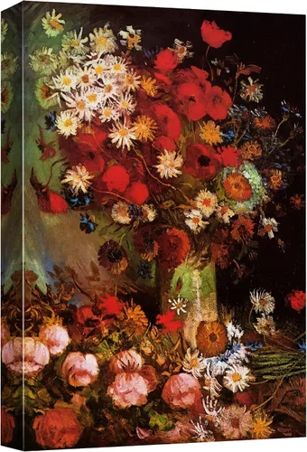 Miniatura 18 de Lienzo decorativo para pared, diseño de Van Gogh 32. Lirios y rosas