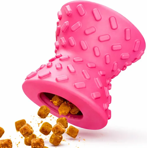 Miniatura 10 de Juguetes para perros grandes – Juguete masticable de goma duradero para masticadores agresivos, bola de rompecabezas interactiva dispensadora
