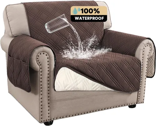 Miniatura 34 de PrinceDeco - Funda para sofá reclinable 100% impermeable, funda para sofá para sala, protector de muebles resistente al agua con correas elásticas