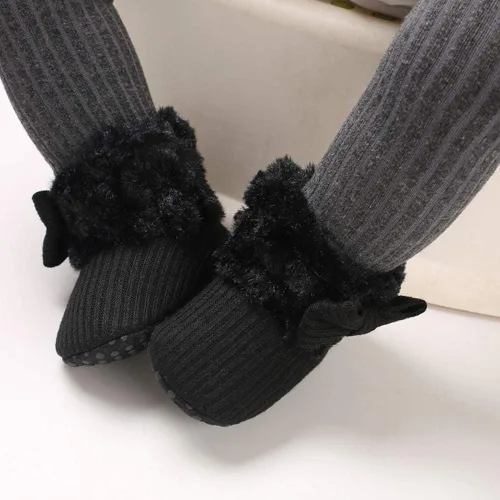 Miniatura 2 de E-FAK Botas para bebé niño y niña, zapatos para recién nacidos, con lazo para nieve, antideslizantes, suela suave, cálidos, para niños pequeños