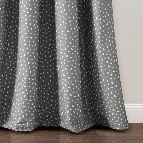 Miniatura 4 de Lush Decor Pixie Fox Geo - Panel de cortina opaca para ventana, panel individual, 52 pulgadas de ancho x 84 pulgadas de largo, gris oscuro, cortinas