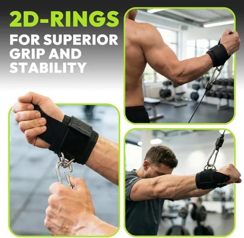 Miniatura 6 de HANDBODE Lifting Wrist Straps for Weightlifting, Gym Wraps with Double D-Ring for Secure Grip, Deadlift, Pull Up, Bodybuilding, Cable Workout, Fit