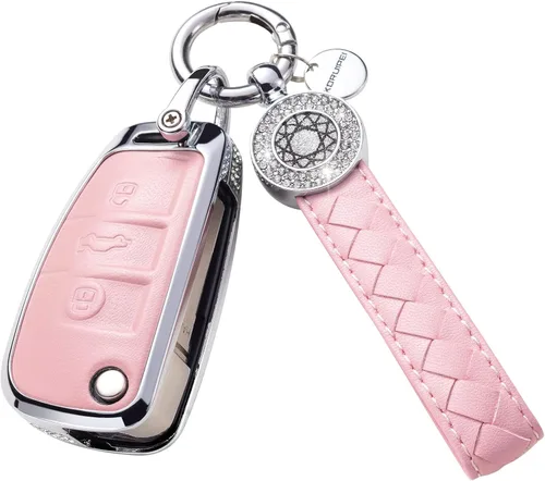 Miniatura 41 de Funda para Llave Honda con Llavero, Carcasa Protectora de Cuero Genuino Rosa con Cristales Compatible con Honda Accord Civic CRV Pilot Odyssey 2022