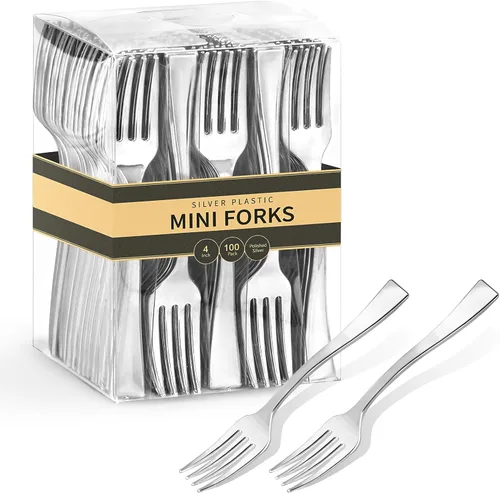 Miniatura 8 de Mini Cucharas de Plástico Dorado de 4 Pulgadas, Paquete de 100 Cucharas Pequeñas de Degustación Resistentes para Postres de Fiesta, Aperitivos